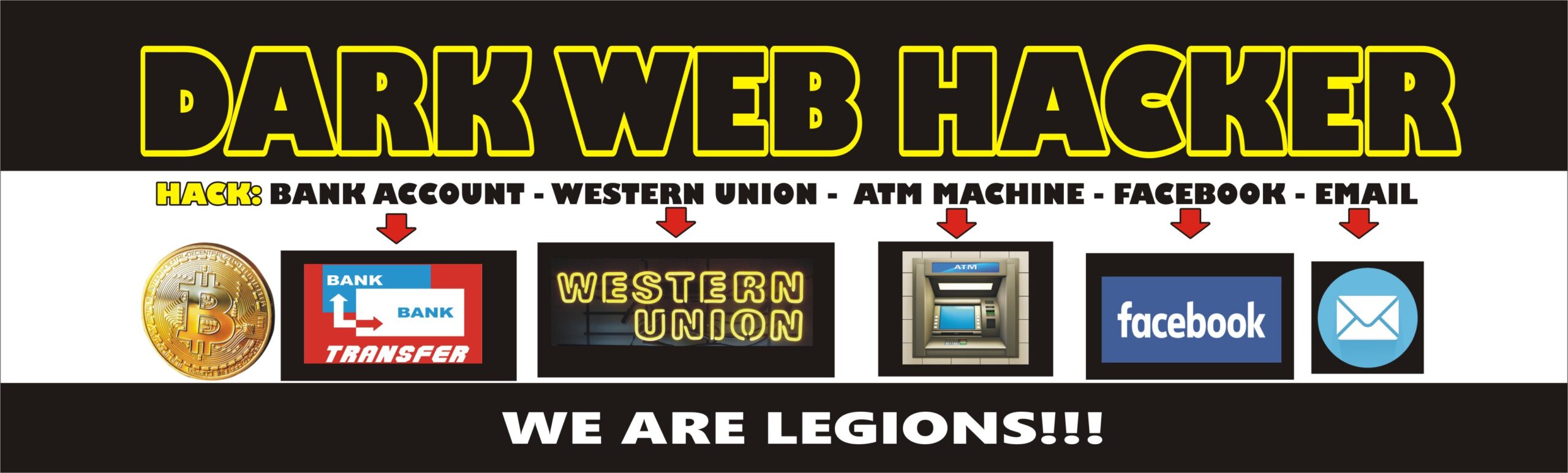 DARK WEB HACKING SERVICES - BANK ACCOUNT - WESTERN UNION - ATM MACHINE - PAYPAL - CREDIT CARDS - FACEBOOK & EMAILS